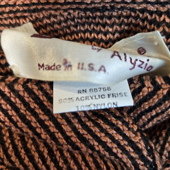 Laura By Alyzia Vintage Woven Striped Button Swetter Jacket Multicolor Size 6 - Picture 5 of 10